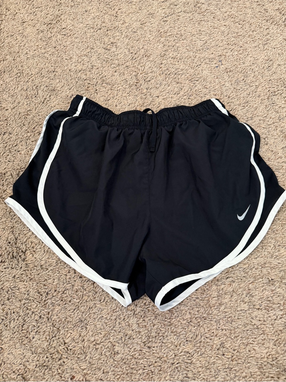 Nike Black Athletic Shorts with White Piping